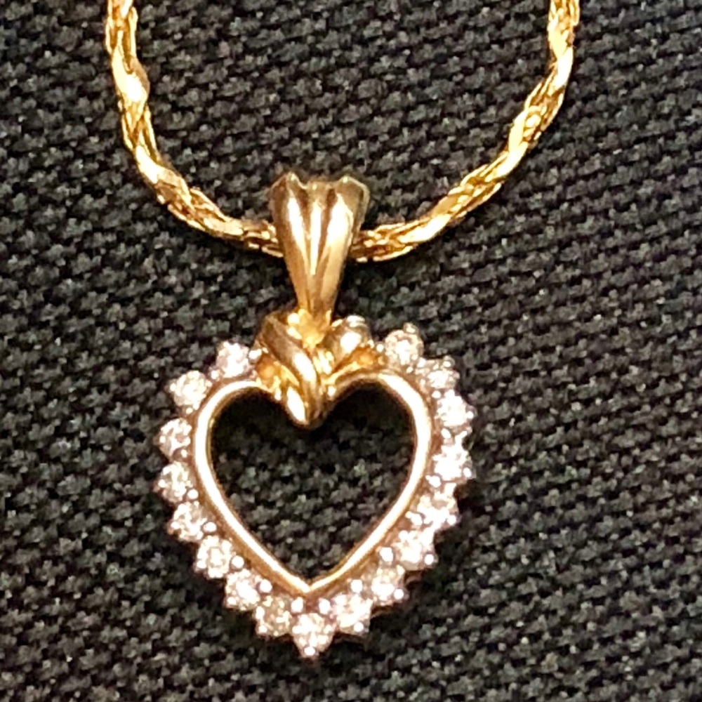 14k ❤️ pendent Chain .25carat natural💎Certificate